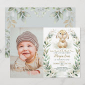 Springtime Bunny Easter Rabbit 1e verjaardag Foto Kaart (Voorkant / Achterkant)