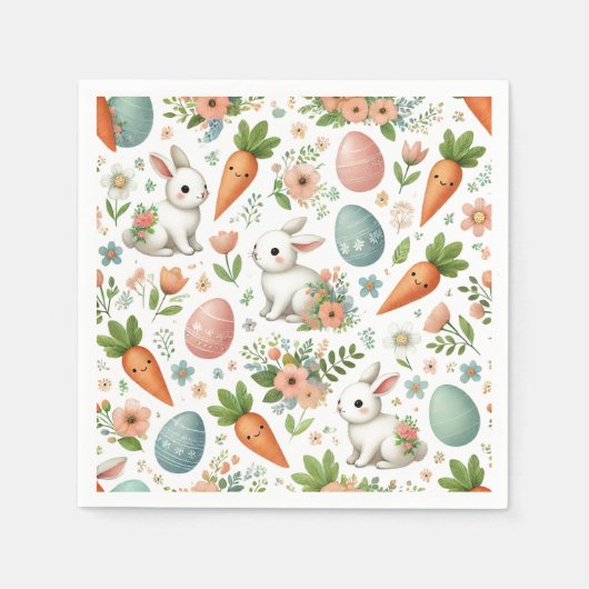 Springtime Bunny en Carrot servetten (Voorkant)