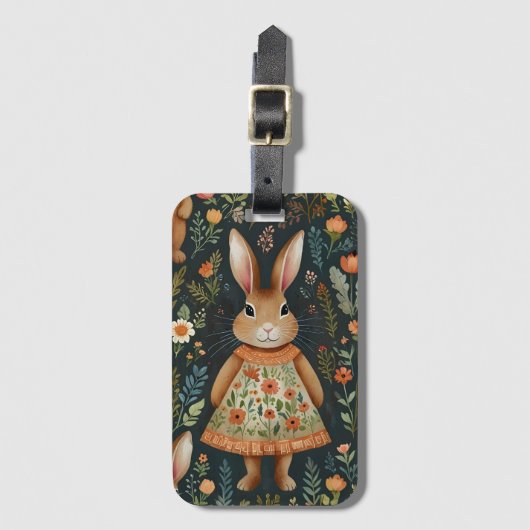 Springtime Bunny Magic Bagagelabel (Voorkant (verticaal))