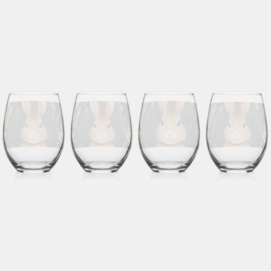 Springtime Bunny Magic Drinkware Set Wijnglas Zonder Voet (Achterkant)
