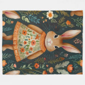 Springtime Bunny Magic  Fleece Blanket (Voorkant (Horizontaal))