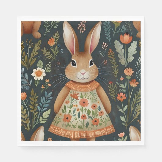Springtime Bunny Magic Patch Papier Servet (Voorkant)