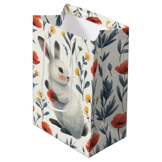 Springtime Bunny Medium Cadeauzakje (Voorkant Gekanteld)