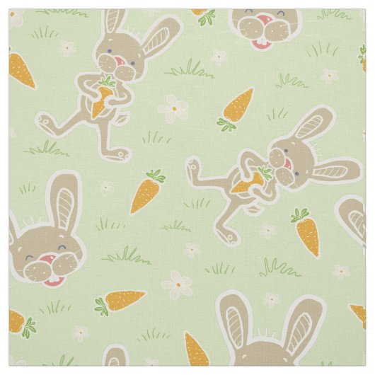 Springtime Bunny Wortelen Stof (Swatch)