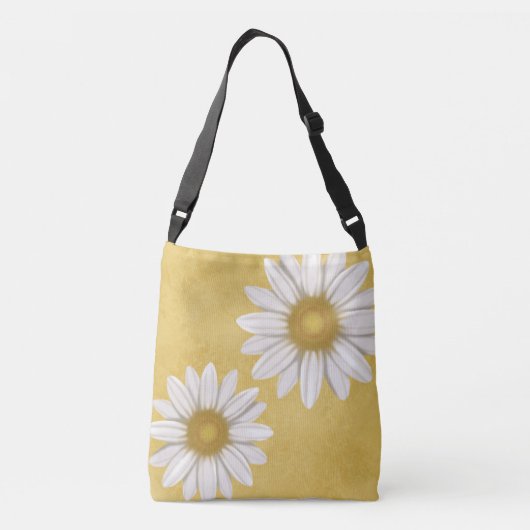 Springtime Butter Yellow Daisy met de hand geteken Crossbody Tas (Achterkant)