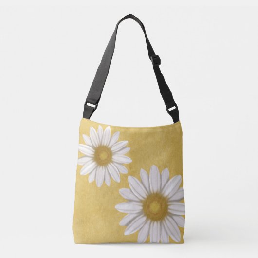 Springtime Butter Yellow Daisy met de hand geteken Crossbody Tas (Voorkant)