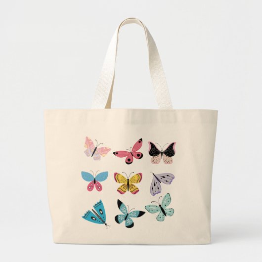 Springtime-Butterflies Grote Tote Bag (Voorkant)