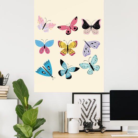 Springtime-Butterflies Poster (Thuiskantoor)