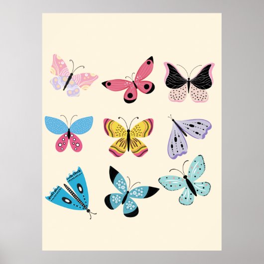 Springtime-Butterflies Poster (Voorkant)