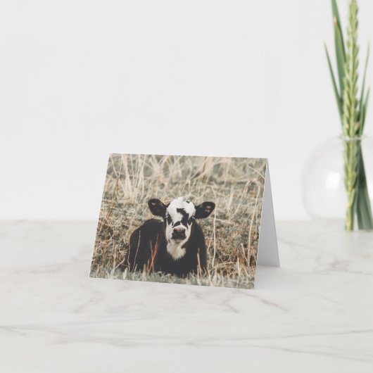 Springtime Calf - 4" x 5.6" Notecard Feestdagen Kaart (Voorkant)