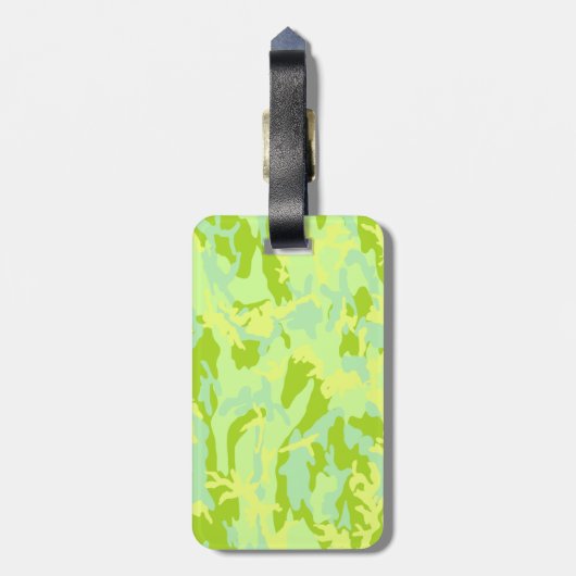 SpringTime Camo Pattern Bagagelabel (Achterkant verticaal)