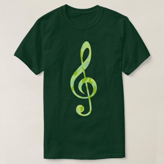 SpringTime Camo Pattern Treble Clef T-shirt (Design voorkant)