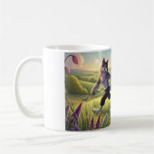 Springtime Chase - Speelse Wolf en Konijn Pasen Koffiemok (Links)