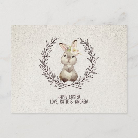 Springtime Cheer met deze paasbunny-Kaart Briefkaart (Voorkant)