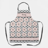Springtime Cheery Pink Floral Polka Dot Apron Schort (Voorkant)