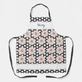 Springtime Cheery Pink Floral Polka Dot Apron Schort (Voorkant)