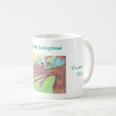 Springtime coffee mug with baby and mother bird  koffiemok (Voorkant rechts)