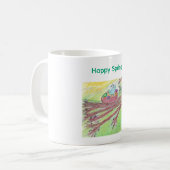 Springtime coffee mug with baby and mother bird  koffiemok (Voorkant links)