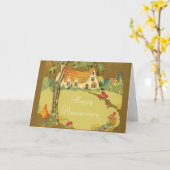 Springtime Cottage Home Kopen Jubileum Kaart (Gele Bloem)