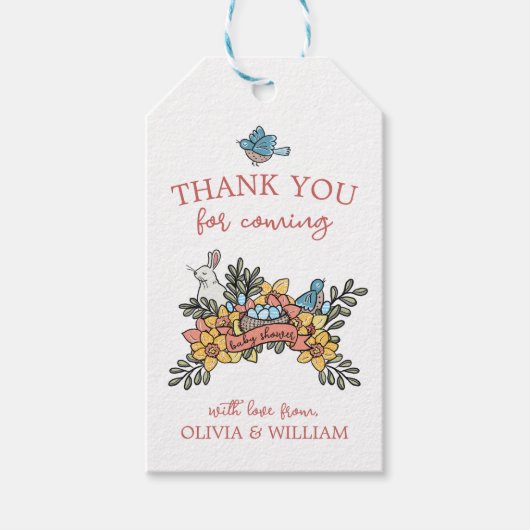 Springtime - Dank u Baby shower voor cadeautjes La Cadeaulabel (Voorkant)