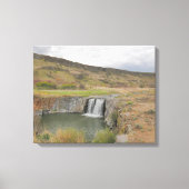 Springtime Desert Waterfall Landscape Foto Canvas Afdruk (Voorkant)