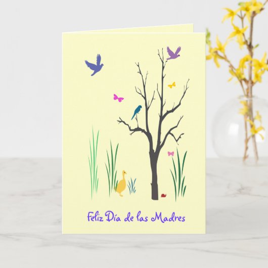 Springtime Dia DE las Madres Kaart (Gele Bloem)