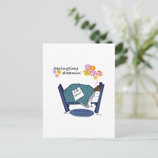 Springtime Dreaming Groundhog Feestdagenkaart (Staand voorkant)