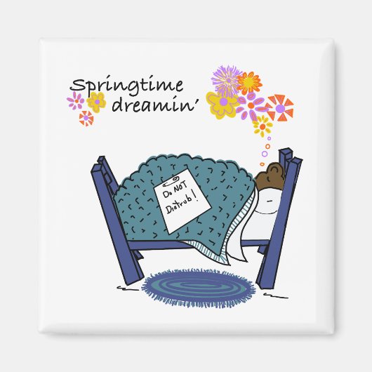 Springtime Dreaming Groundhog Magneet (Voorkant)