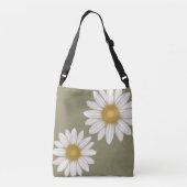 Springtime Dusty Sage Daisy met de hand getekend Crossbody Tas (Achterkant)