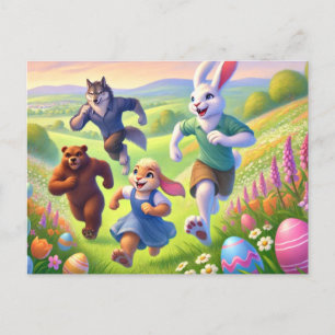 Springtime Egg Hunt - Speels Paasavontuur Feestdagenkaart