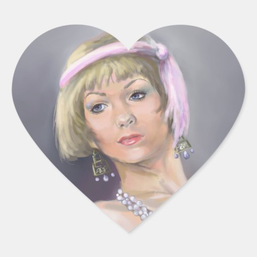 Springtime Flapper Heart Sticker (Voorkant)