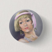 Springtime Flapper Portrait Button (Voorkant)