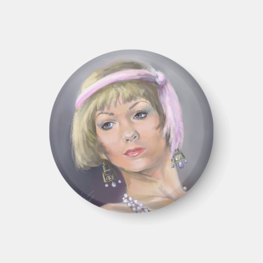 Springtime Flapper Portrait Magnet (Voorkant)