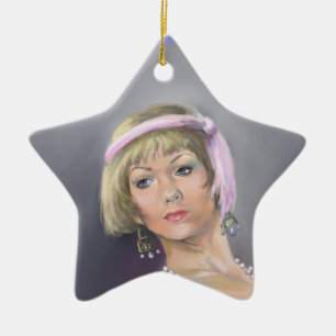 Springtime Flapper Star-Ornament Keramisch Ornament