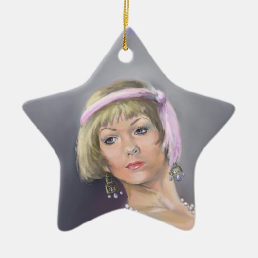 Springtime Flapper Star-Ornament Keramisch Ornament (Voorkant)