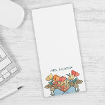 Springtime Floral | Aantekeningen op de individuel Magnetisch Notitieblok<br><div class="desc">Dit schattige notitieblok is een perfect cadeau voor je favoriete leraar of vriend en biedt kunst van  springtijdbloemen die uit een envelop groeien. Voeg de naam van uw leraar toe aan dit leuke,  persoonlijke notitiepad voor een extra speciaal cadeau tijdens de leerlingweek of voor een cadeautje voor vakanties!</div>