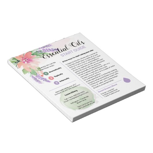 Springtime Floral Essential Oils Start Guide Notitieblok (Schuin)