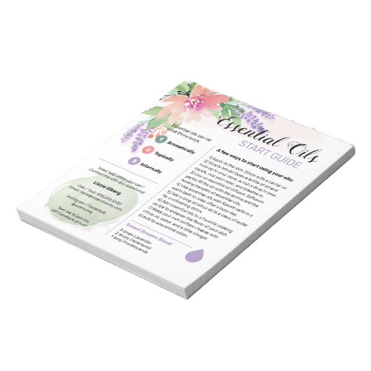 Springtime Floral Essential Oils Start Guide Notitieblok (Linkerzijde)