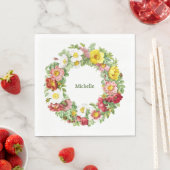 Springtime Floral krans Sjabloon Servet (Insitu)