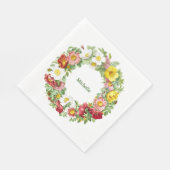 Springtime Floral krans Sjabloon Servet (Hoek)