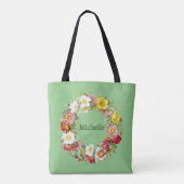 Springtime Floral krans Sjabloon Tote Bag (Achterkant)