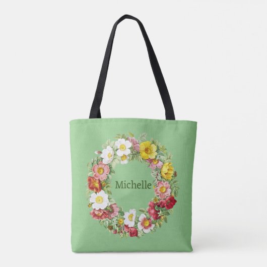 Springtime Floral krans Sjabloon Tote Bag (Achterkant)
