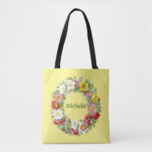 Springtime Floral krans Sjabloon Tote Bag (Voorkant)