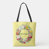 Springtime Floral krans Sjabloon Tote Bag (Achterkant)