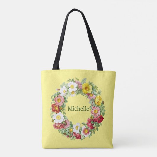 Springtime Floral krans Sjabloon Tote Bag (Achterkant)