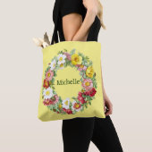 Springtime Floral krans Sjabloon Tote Bag (Dichtbij)