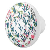 Springtime Floral Ring + Leaf Ceramic Drawer Pull Keramische Knop (Rechts)
