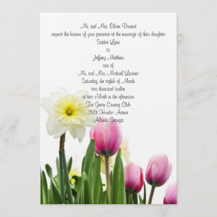 Springtime Floral Wedding Invitation Kaart