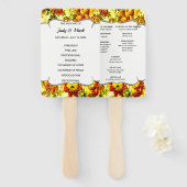 Springtime Floral Wedding Programme Handwaaier (Voorkant en achterkant)
