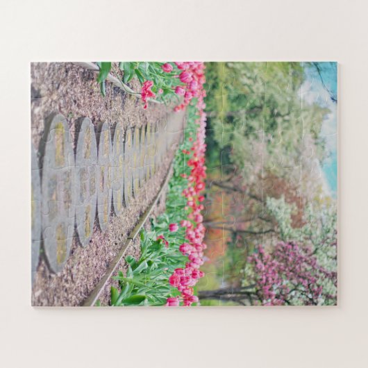 Springtime Flowers Along Stone Walkway Legpuzzel (Horizontaal)